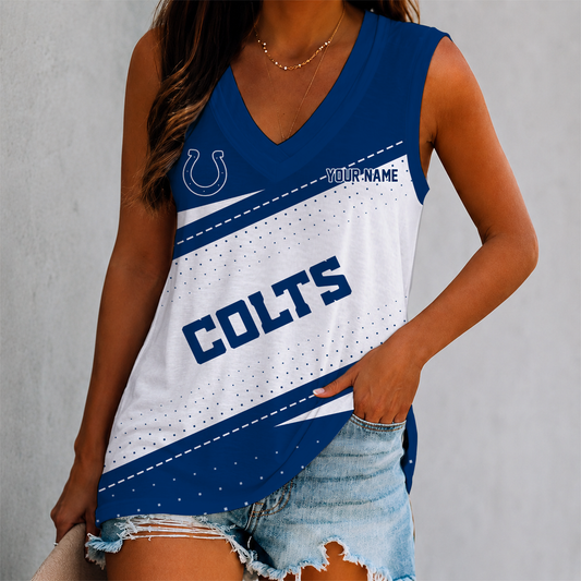 VIRAL EDITION - NEW CUSTOMIZED NFL17 IDC INDIANAPOLIS COLTS WOMEN'S V-NECK TANK TOP