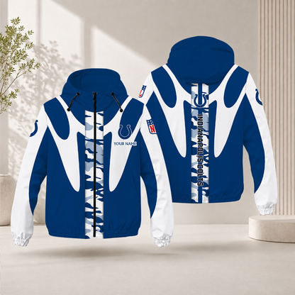 FLASH SALE - NEW CUSTOMIZED NFL17 IDC INDIANAPOLIS COLTS WINDBREAKER JACKET