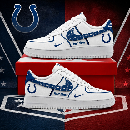 FINAL SALE - NEW CUSTOMIZED NFL17 IDC INDIANAPOLIS COLTS AF1 SHOES