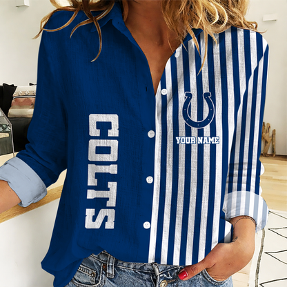 ELITE EDITION - NEW CUSTOMIZED NFL17 IDC INDIANAPOLIS COLTS WOMEN CASUAL SHIRT