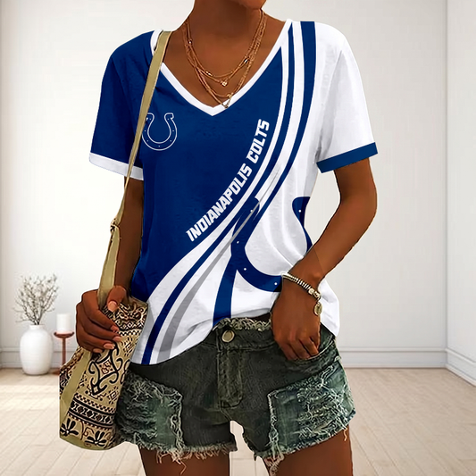 LIMITED EDITION - NEW CUSTOMIZED NFL17 IDC INDIANAPOLIS COLTS V-NECK FEMALE SHIRT