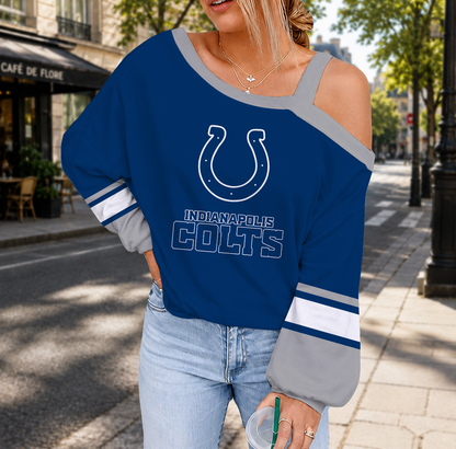 LIMITED EDITION - NEW CUSTOMIZED NFL17 IDC INDIANAPOLIS COLTS DROP SHOULDER SWEATSHIRT