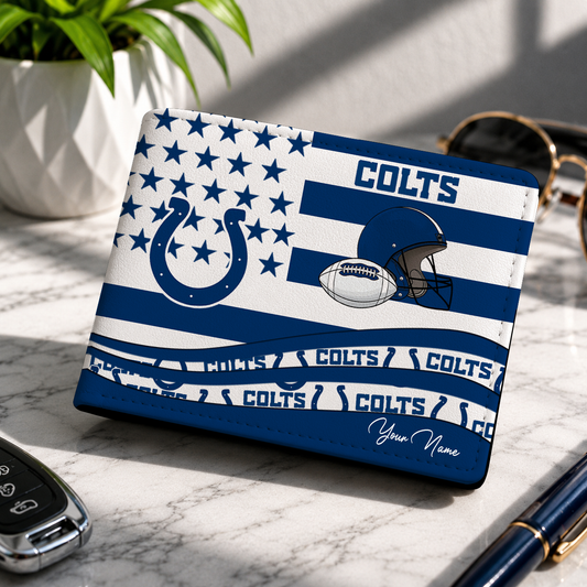 FINAL SALE - NEW CUSTOMIZED NFL17 IDC INDIANAPOLIS COLTS LEATHER WALLET
