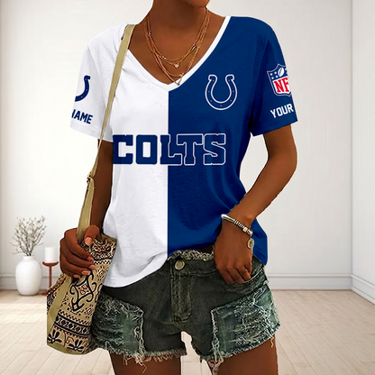 VIRAL EDITION - NEW CUSTOMIZED NFL17 IDC INDIANAPOLIS COLTS V-NECK FEMALE SHIRT