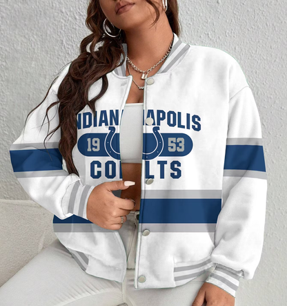 FINAL SALE - NEW CUSTOMIZED NFL17 IDC INDIANAPOLIS COLTS SATIN VARSITY & BASEBALL JACKET