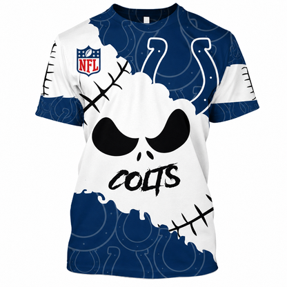 SPECIAL EDITION - NEW CUSTOMIZED NFL17 IDC INDIANAPOLIS COLTS HALLOWEEN SKULL APPAREL FOR FANS