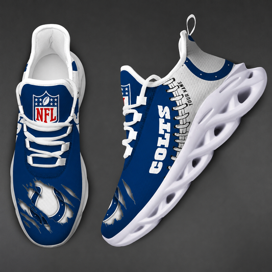FINAL SALE - NEW CUSTOMIZED NFL17 IDC INDIANAPOLIS COLTS UNISEX MAX SOUL SHOES