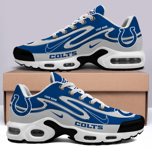 FINAL SALE - NEW CUSTOMIZED NFL17 IDC INDIANAPOLIS COLTS AIR MAX PLUS SNEAKERS