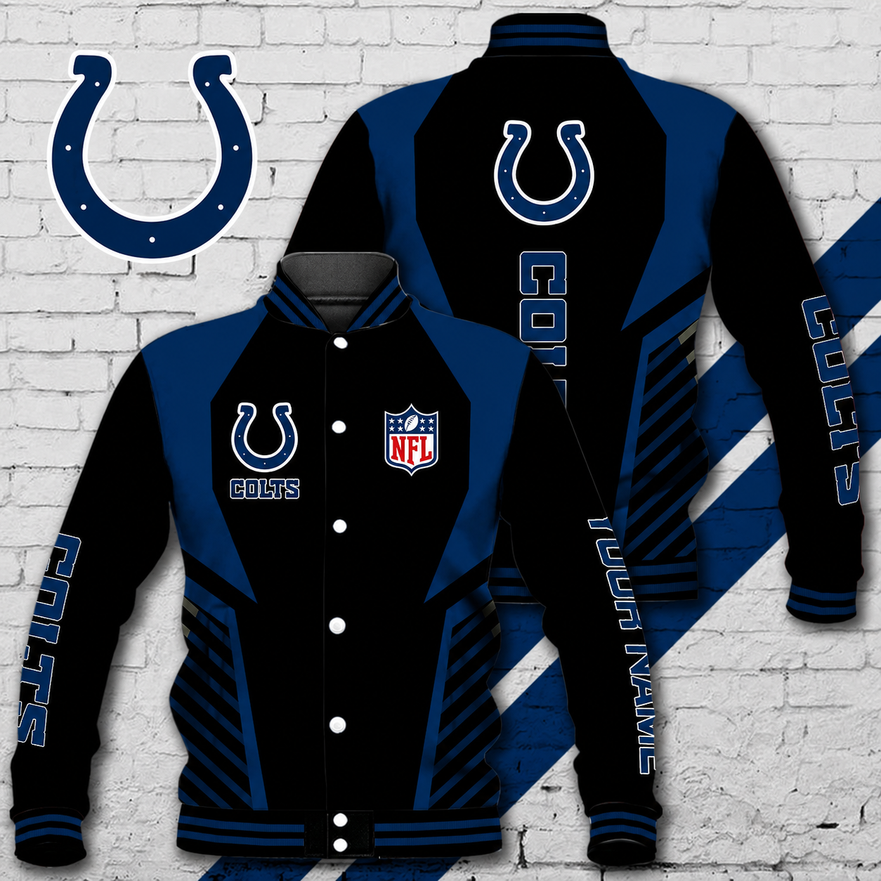LIMITED EDITION - NEW CUSTOMIZED NFL17 IDC INDIANAPOLIS COLTS SATIN VARSITY & BASEBALL JACKET