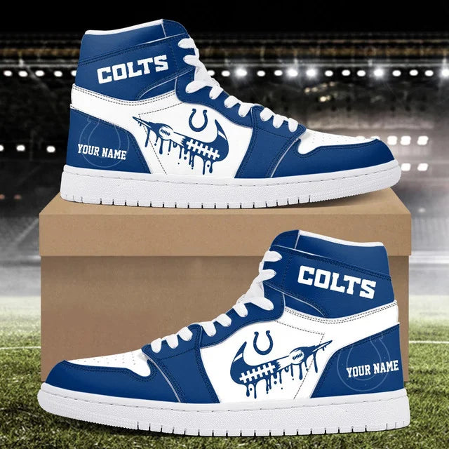 EXCLUSIVE EDITION - NEW CUSTOMIZED NFL17 IDC INDIANAPOLIS COLTS AIR JORDAN SNEAKERS