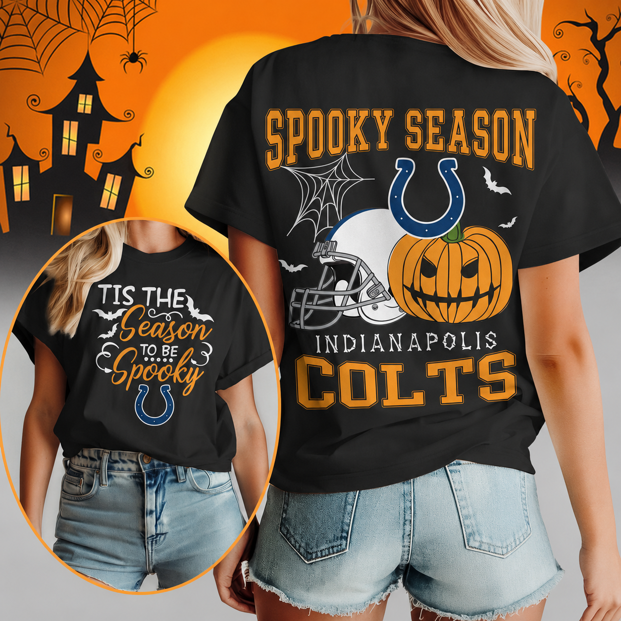 FLASH SALE - NEW CUSTOMIZED NFL17 IDC INDIANAPOLIS COLTS  HALLOWEEN T-SHIRT, HOODIE & ZIP HOODIE