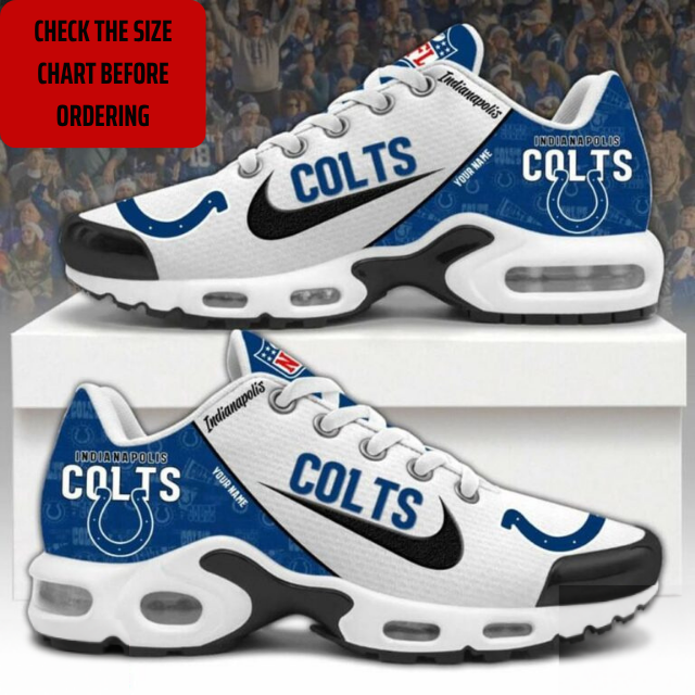 LIMITED EDITION - NEW CUSTOMIZED NFL17 IDC INDIANAPOLIS COLTS AIR MAX PLUS SNEAKERS