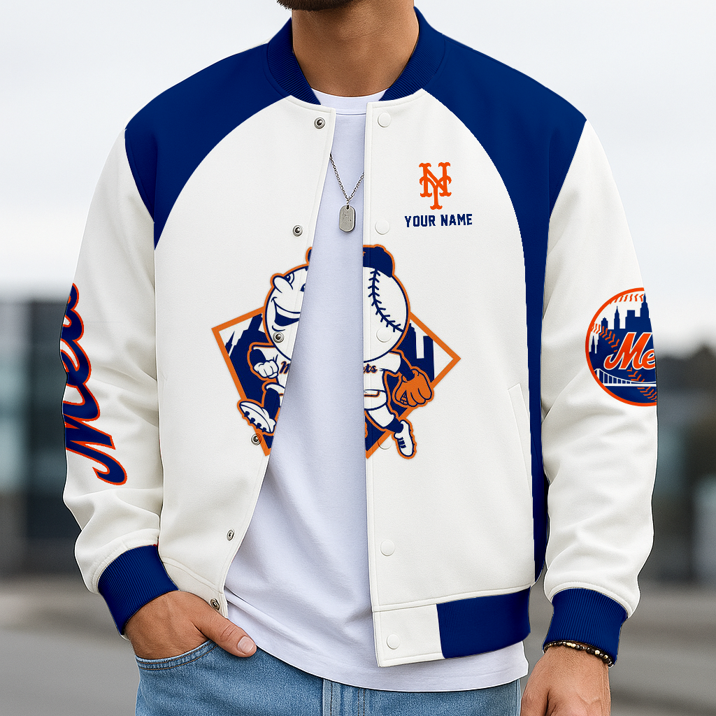 LIMITED EDITION - NEW CUSTOMIZED MLB17 NYM NY METS BASEBALL JACKET, SATIN VARSITY JACKET