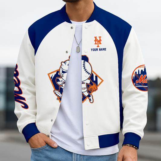 LIMITED EDITION - NEW CUSTOMIZED MLB17 NYM NY METS BASEBALL JACKET, SATIN VARSITY JACKET