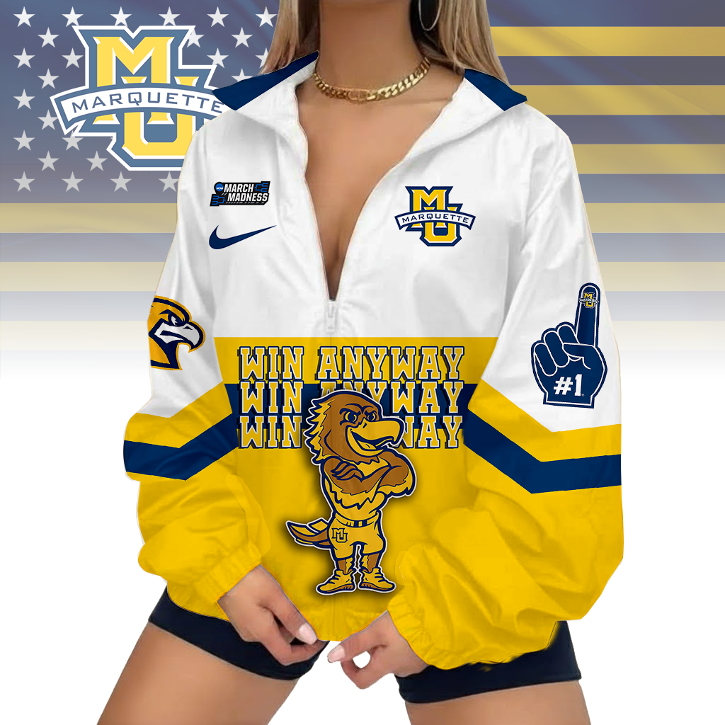 LIMITED EDITION - NEW CUSTOMIZED MAM NCAA17 MGE MA GOLDEN EAGLES V-NECK ZIPPER JACKET