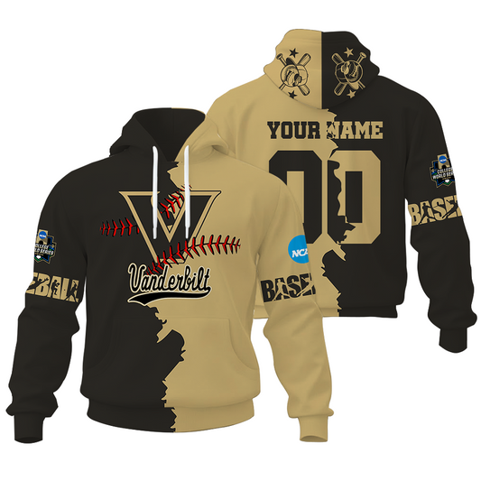 FINAL CLEARANCE - NEW CUSTOMIZED COLLEGE WORLD SERIES NCAA17 VANDERBILT COMMODORES UNISEX HOODIE & ZIP HOODIE
