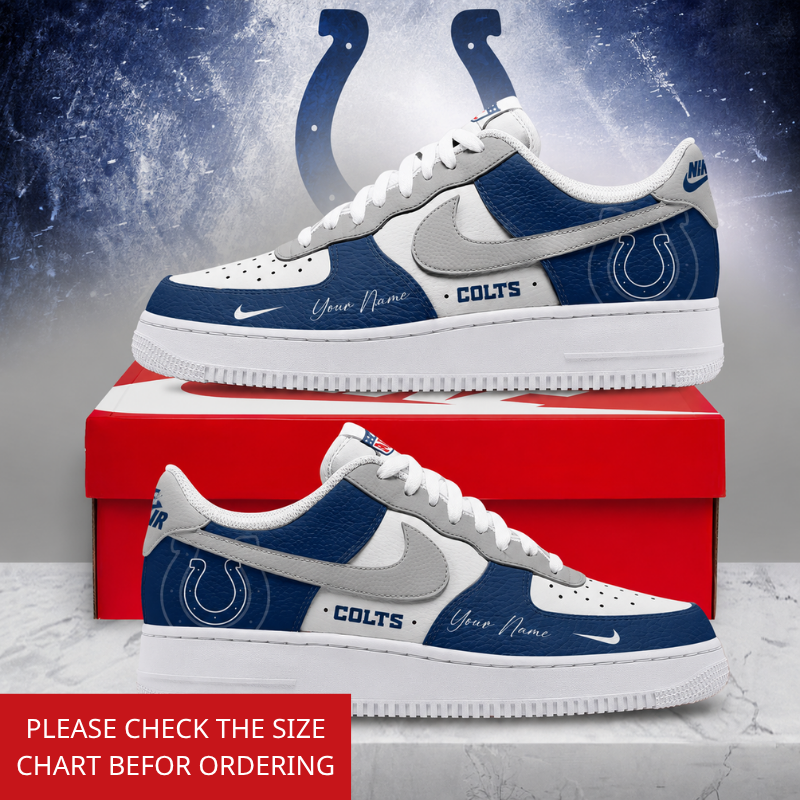 FINAL SALE - NEW CUSTOMIZED NFL17 IDC INDIANAPOLIS COLTS AF1 SHOES