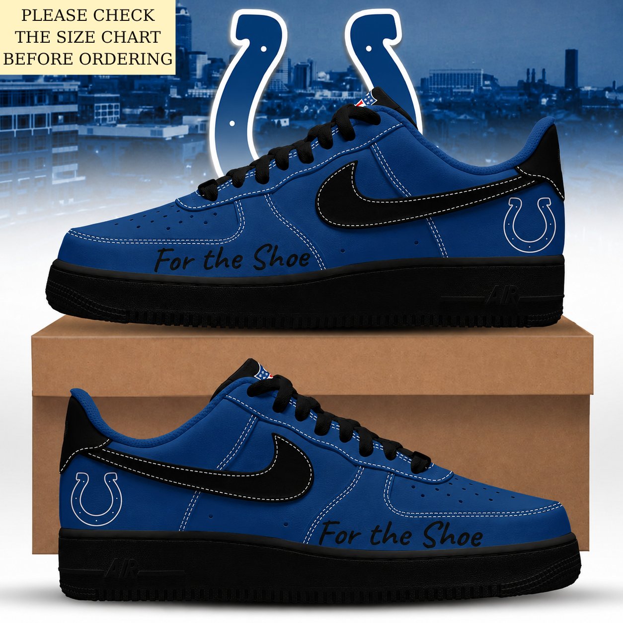 HOT DEAL - NEW CUSTOMIZED NFL17 IDC INDIANAPOLIS COLTS AF1 SHOES