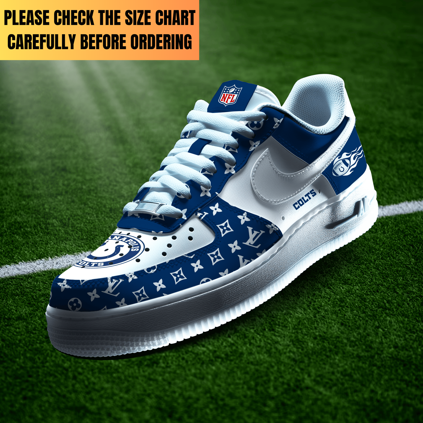VIRAL EDITION - NEW CUSTOMIZED NFL17 IDC INDIANAPOLIS COLTS AF1 SHOES