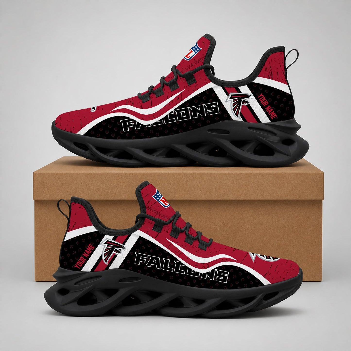 LIMITED EDITION - NEW CUSTOMIZED NFL18 ATF ATLANTA FALCONS MAX SOUL SHOES