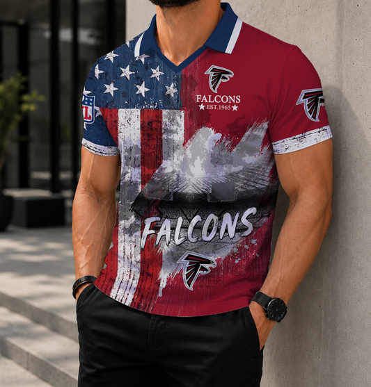 FINAL SALE - NEW CUSTOMIZED NFL18 ATF ATLANTA FALCONS POLO SHIRT