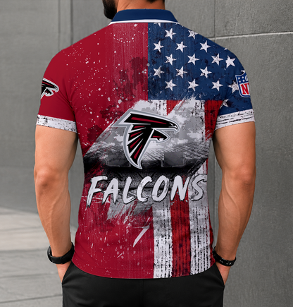 FINAL SALE - NEW CUSTOMIZED NFL18 ATF ATLANTA FALCONS POLO SHIRT
