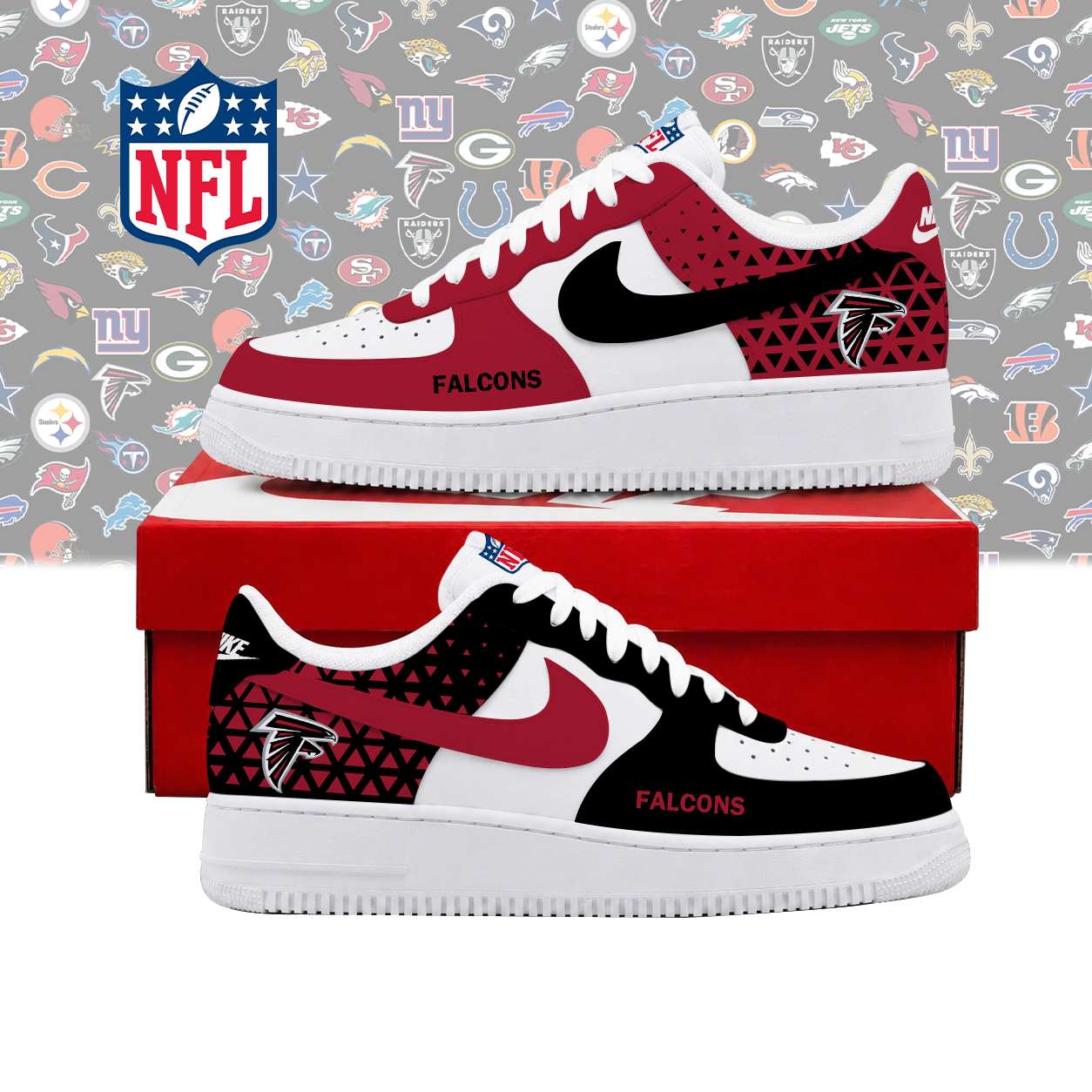 SPECIAL EDITION - NEW CUSTOMIZED NFL18 ATF ATLANTA FALCONS AF1 SHOES