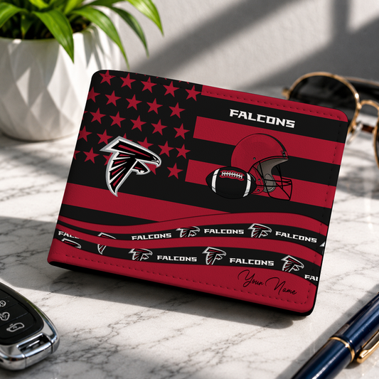 FINAL SALE - NEW CUSTOMIZED NFL18 ATF ATLANTA FALCONS LEATHER WALLET