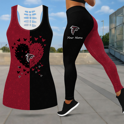 LIMITED EDITION - NEW CUSTOMIZED NFL18 ATF ATLANTA FALCONS LEGGINGS & HOLLOW TANK TOP SET
