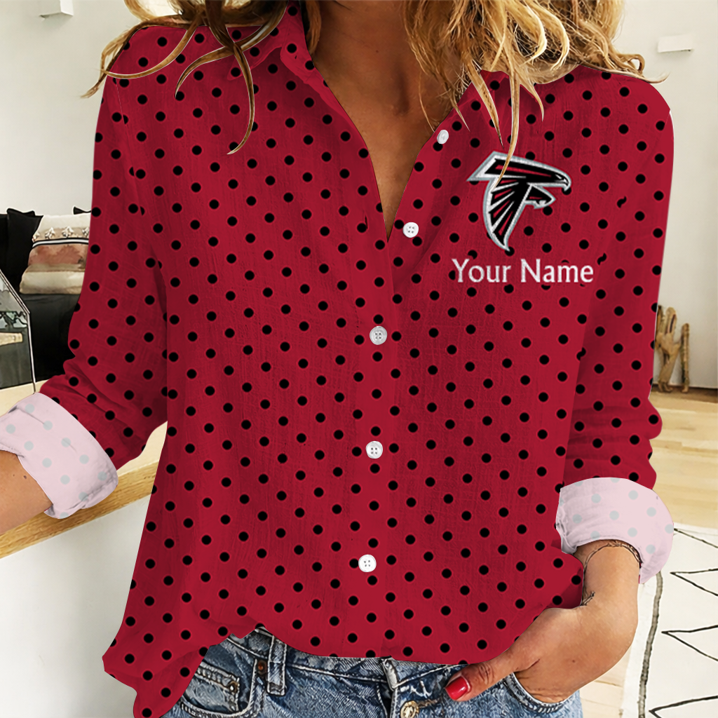 SPECIAL EDITION - NEW CUSTOMIZED NFL18 ATF ATLANTA FALCONS WOMEN CASUAL SHIRT