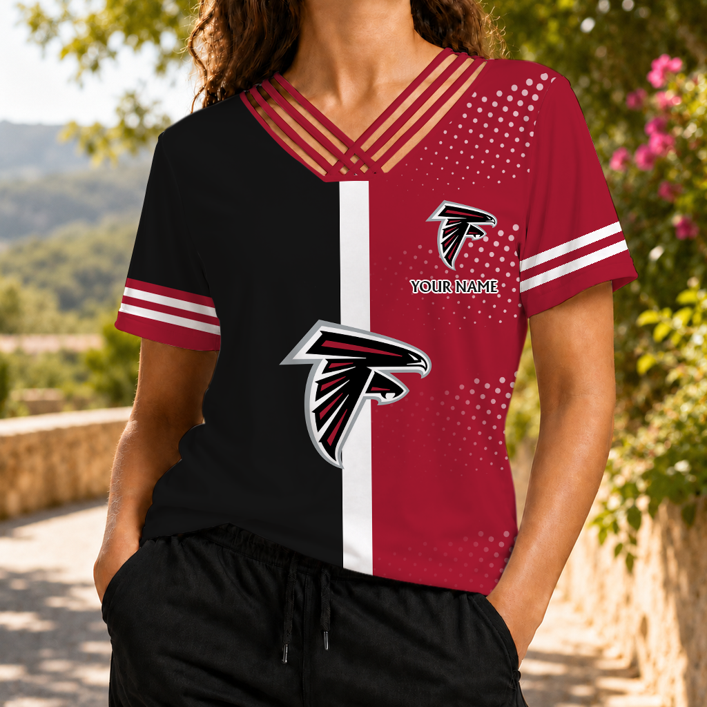 VIRAL EDITION - NEW CUSTOMIZED NFL18 ATF ATLANTA FALCONS V-NECK SHIRT
