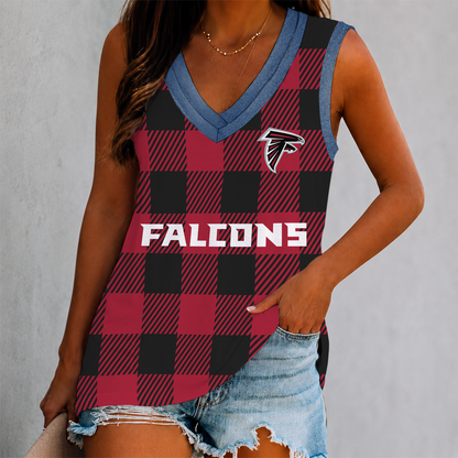 FLASH SALE - NEW CUSTOMIZED NFL18 ATF ATLANTA FALCONS WOMEN'S V-NECK TANK TOP
