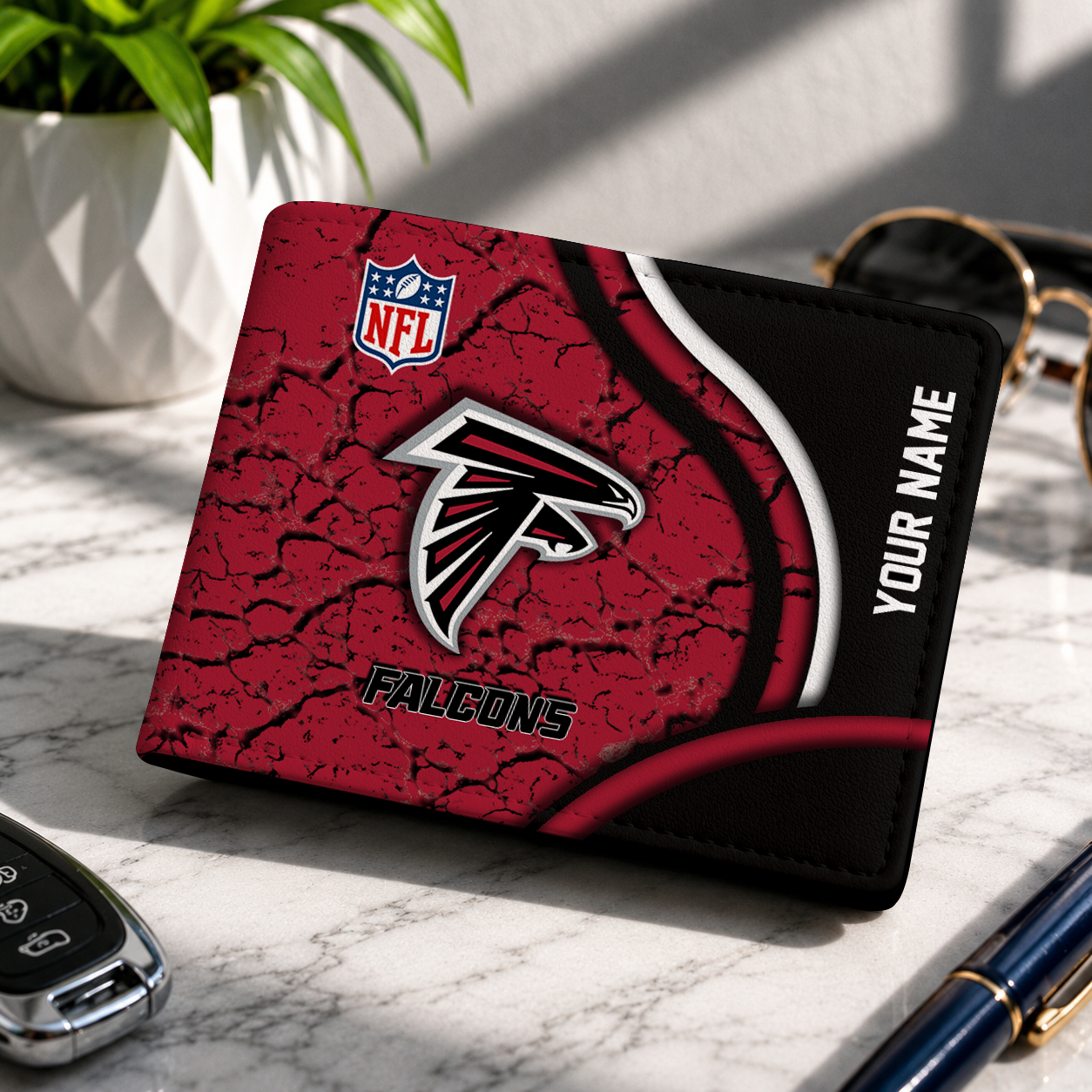 LIMITED EDITION - NEW CUSTOMIZED NFL18 ATF ATLANTA FALCONS LEATHER WALLET