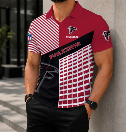 FINAL SALE - NEW CUSTOMIZED NFL18 ATF ATLANTA FALCONS POLO SHIRT