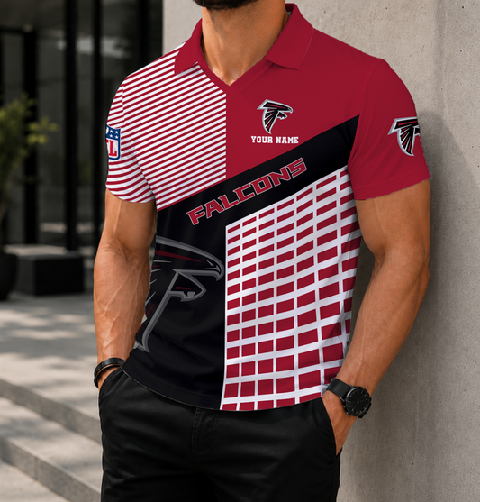 FINAL SALE - NEW CUSTOMIZED NFL18 ATF ATLANTA FALCONS POLO SHIRT