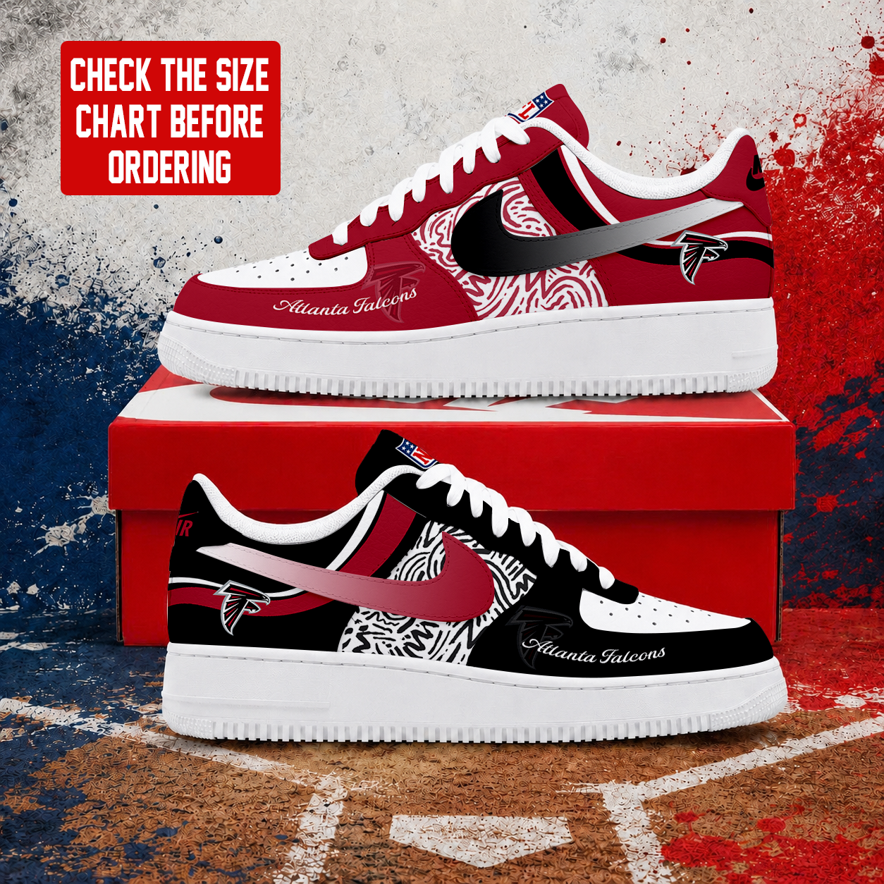 FLASH SALE - NEW CUSTOMIZED NFL18 ATF ATLANTA FALCONS AF1 SHOES