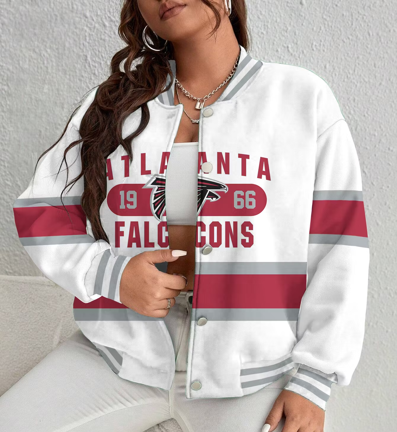 FINAL SALE - NEW CUSTOMIZED NFL18 ATF ATLANTA FALCONS SATIN VARSITY & BASEBALL JACKET