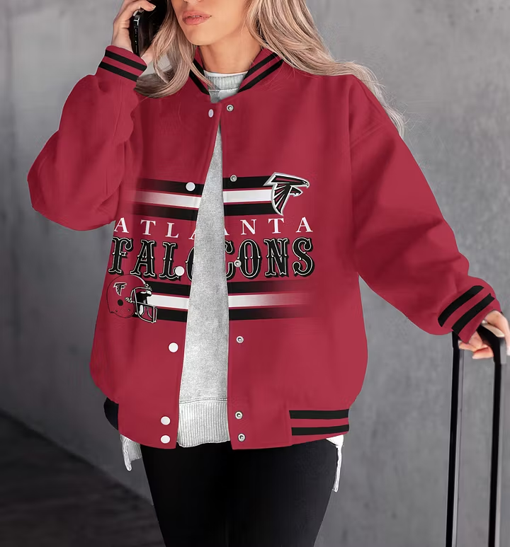 FINAL SALE - NEW CUSTOMIZED NFL18 ATF ATLANTA FALCONS SATIN VARSITY & BASEBALL JACKET