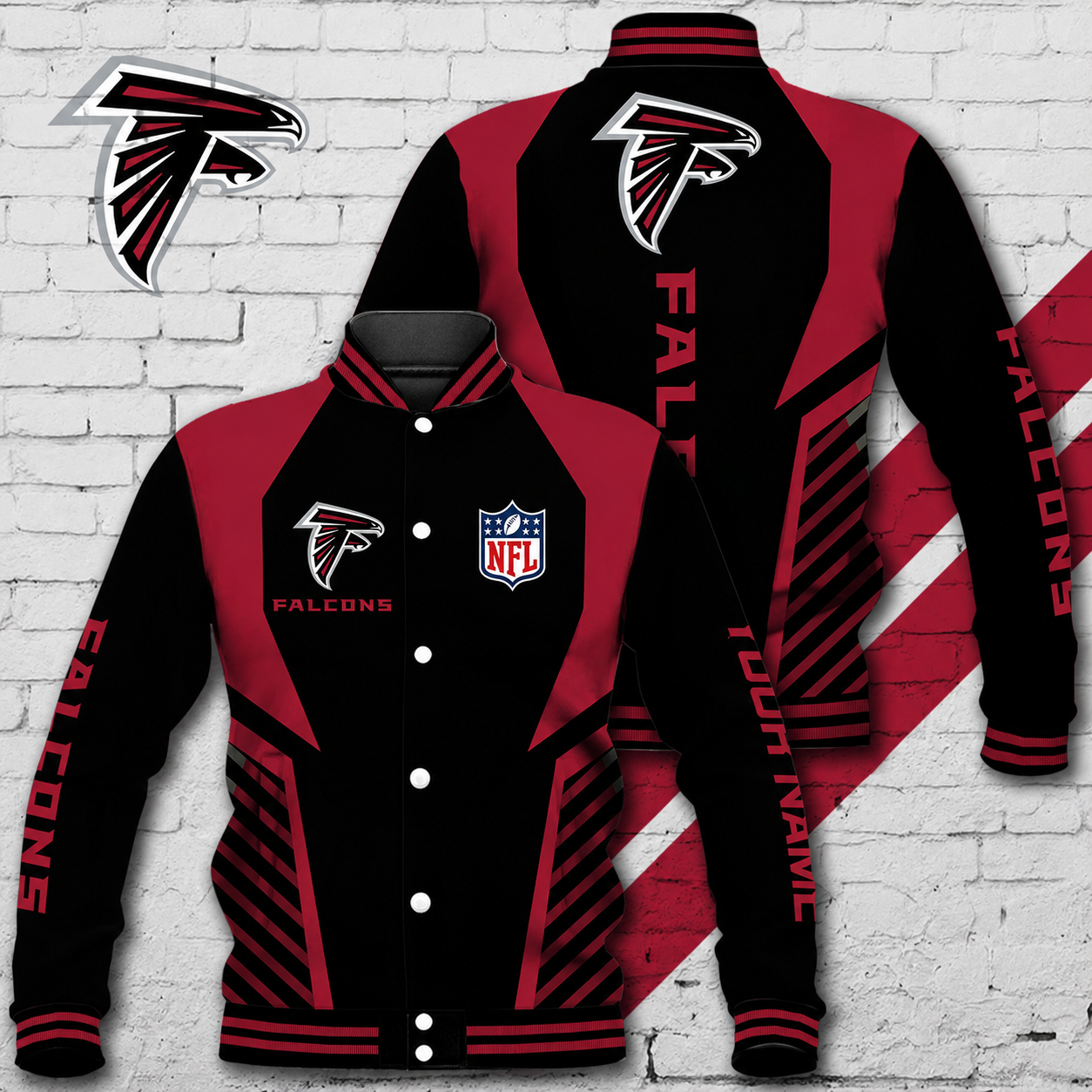 LIMITED EDITION - NEW CUSTOMIZED NFL18 ATF ATLANTA FALCONS SATIN VARSITY & BASEBALL JACKET