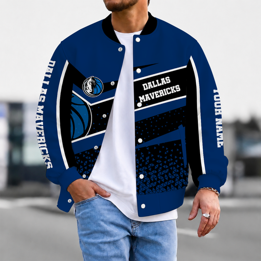 FLASH SALE - NEW CUSTOMIZED NBA18 DMA DALLAS MAVERICKS BASEBALL JACKET, SATIN VARSITY JACKET
