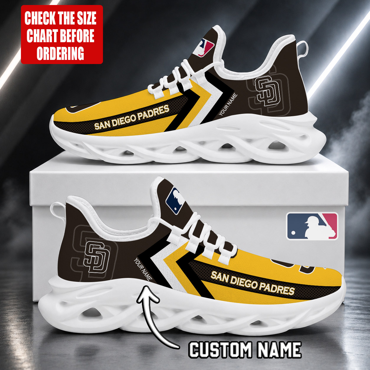 FINAL SALE - NEW CUSTOMIZED MLB18 SDP SAN DIEGO PADRES MAX SOUL SHOES