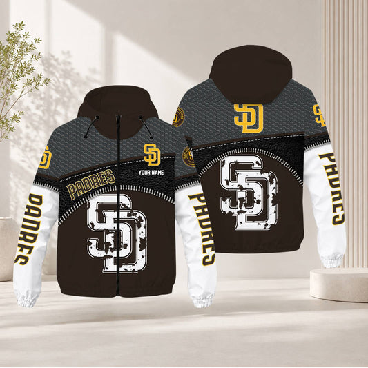 FINAL SALE - NEW CUSTOMIZED MLB18 SDP SAN DIEGO PADRES WINDBREAKER JACKET