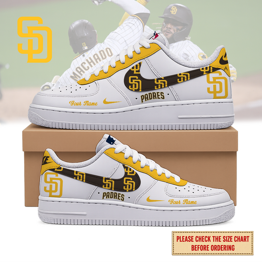 FINAL SALE - NEW CUSTOMIZED MLB18 SDP SAN DIEGO PADRES AF1 SHOES