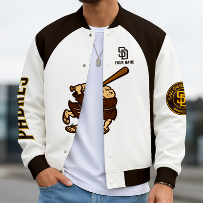 LIMITED EDITION - NEW CUSTOMIZED MLB18 SDP SD PADRES BASEBALL JACKET, SATIN VARSITY JACKET