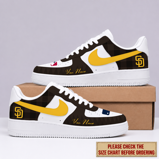 VIRAL EDITION - NEW CUSTOMIZED MLB18 SDP SAN DIEGO PADRES AF1 SHOES