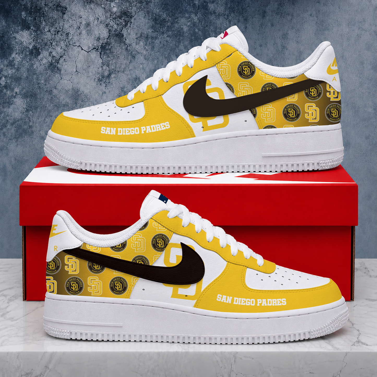 VIRAL EDITION - NEW CUSTOMIZED MLB18 SDP SAN DIEGO PADRES AF1 SHOES