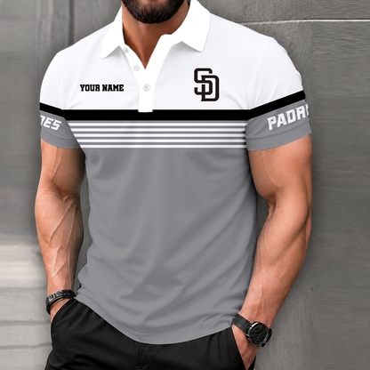 LIMITED EDITION - NEW CUSTOMIZED MLB18 SDP SAN DIEGO PADRES POLO SHIRT