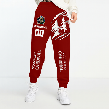 LIMITED DROP - NEW CUSTOMIZED COLLEGE WORLD SERIES NCAA18 STC STANFORD CARDINAL UNISEX LONG PANTS