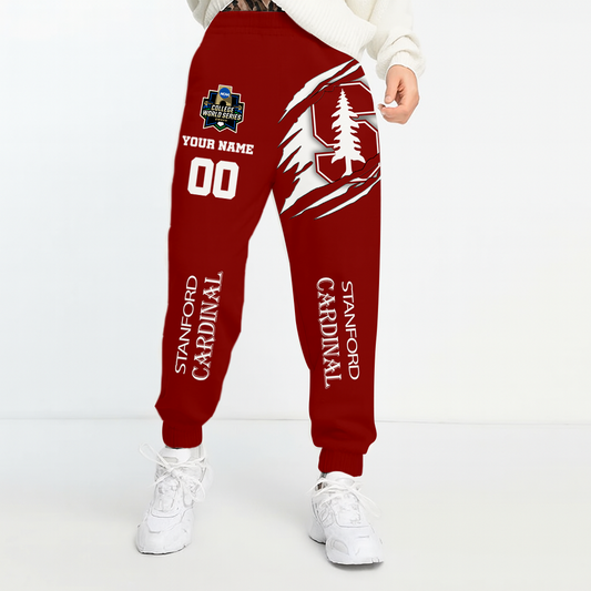 LIMITED DROP - NEW CUSTOMIZED COLLEGE WORLD SERIES NCAA18 STC STANFORD CARDINAL UNISEX LONG PANTS