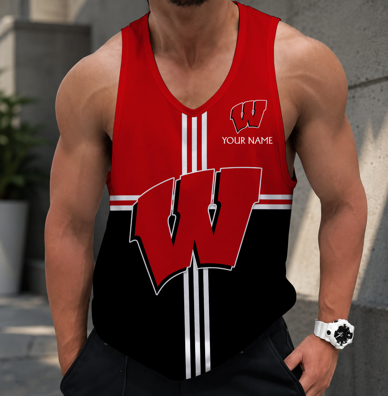 VIRAL EDITION - NEW CUSTOMIZED NCAA FBS18 WSB WISCONSIN BADGERS UNISEX TANK TOP